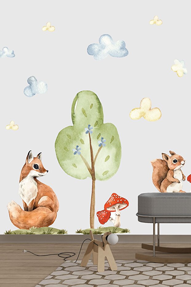 Duvar Sticker Seti Ceylan Ve Tatlı Hayvanlar - 1