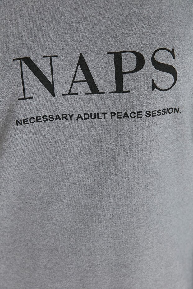 Grau bedrucktes, gestricktes Baumwoll-Trainingsanzug-Set in Übergröße TBBAW23AI00016 - 3