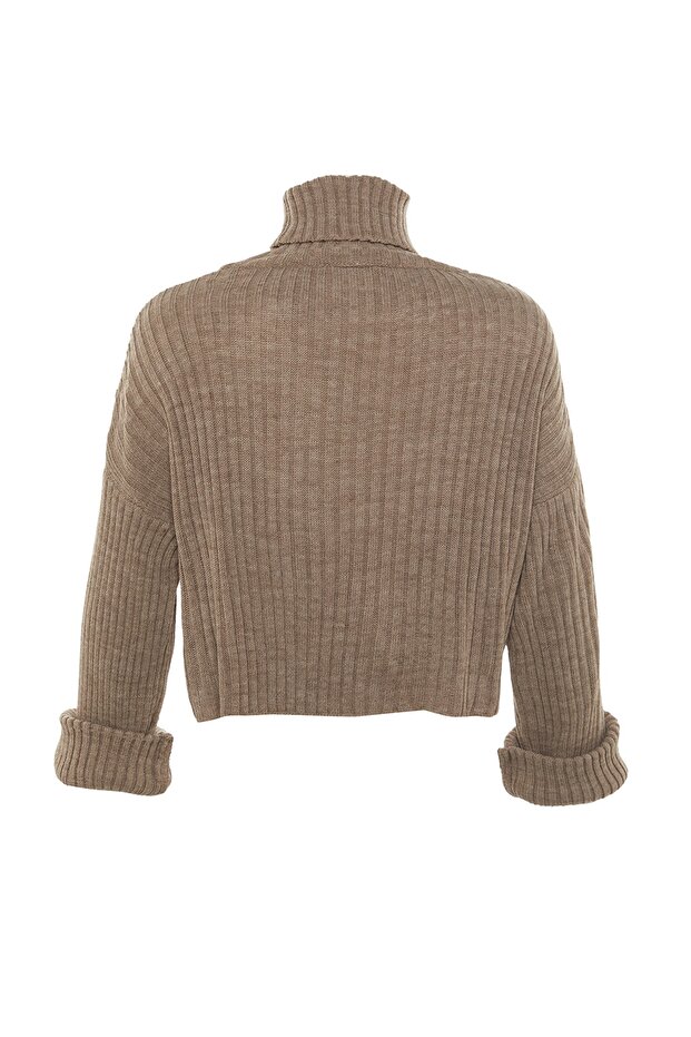 Basic-Strickpullover, cropped, braun TWOAW22KZ0223 - 8