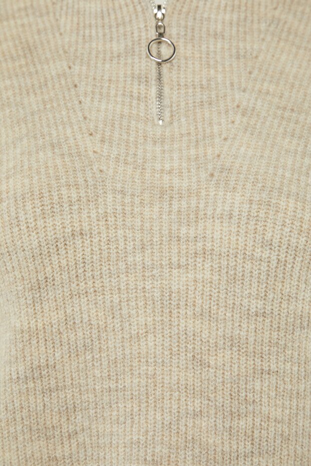 Weich strukturierter Paar-Strickpullover mit Reißverschluss in Steinoptik – TWOAW20XS0009 - 13