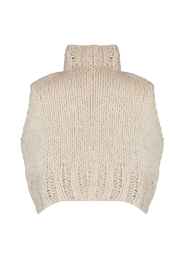 Taş Crop Balıkçı Yaka Triko Süveter TWOAW22BZ0058 - 7