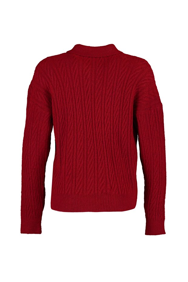 Roter, weicher Strickpullover mit weiter Passform TWOAW21KZ2635 - 6