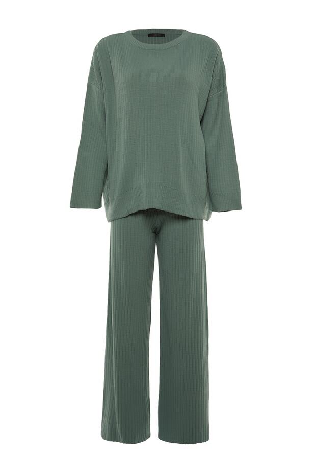 Mint Geniş Kalıp Basic Fittilli Triko Alt-Üst Takım TWOSS20AU0084 - 8