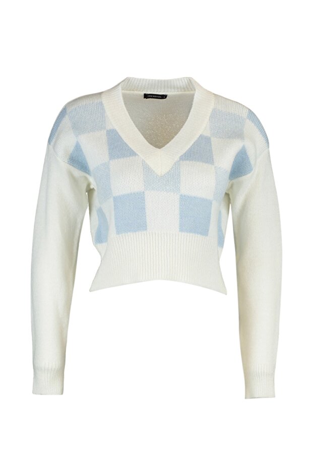 Ecrufarbener, weicher, strukturierter, gemusterter Strickpullover TWOAW21KZ0174 - 6
