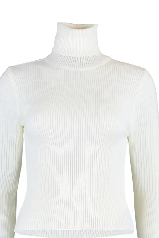 Ecru Basic Turtleneck Sweater TWOAW21KZ1279 - 7