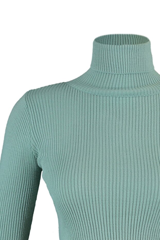 Mintgrüner Basic Rollkragenpullover TWOAW21KZ1279 - 8