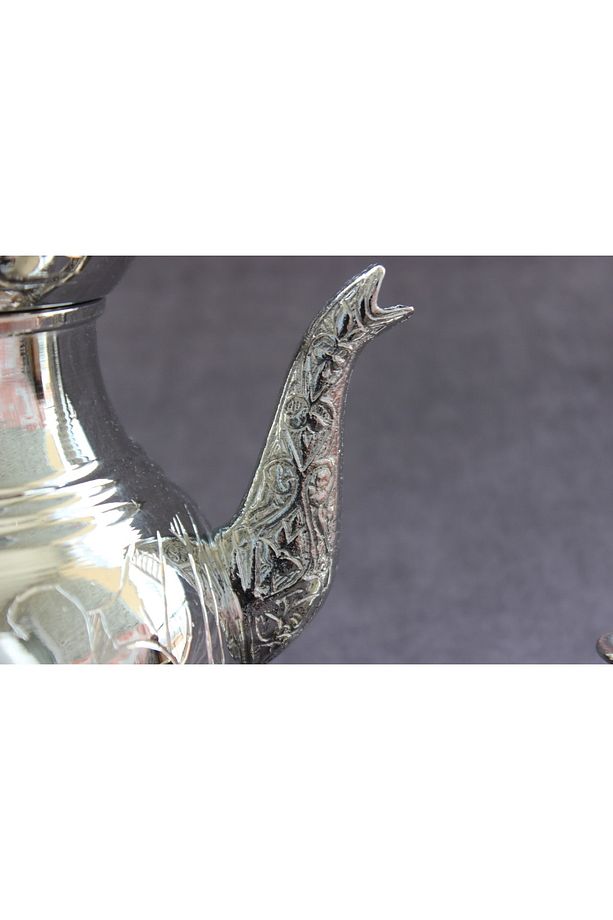 Kalın Bakır Çaydanlık 1. Kalite Döküm Emzikli Çift Kapaklı - 6