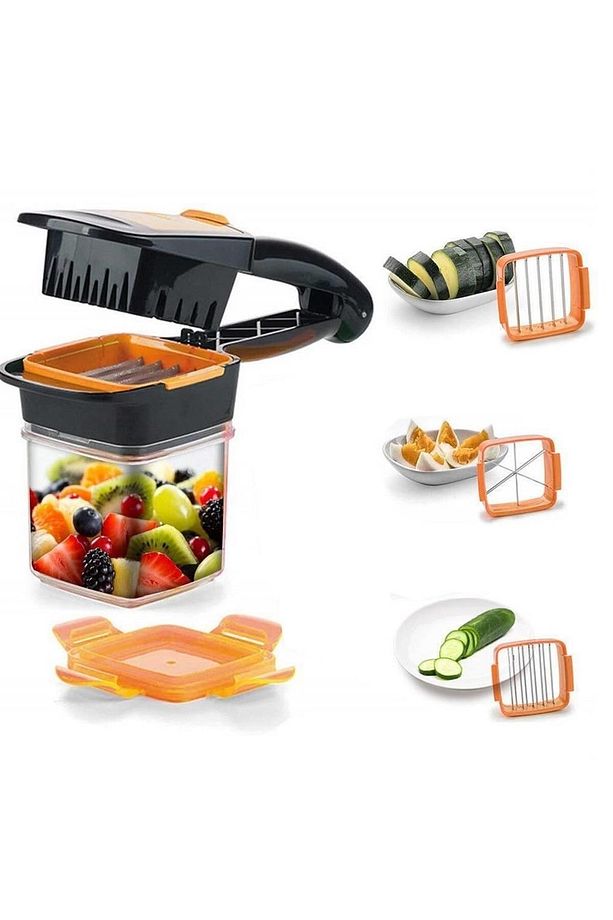 Quick 5 In 1 Büyük Hazneli Pratik Hızlı Meyve Sebze Doğrayıcı Rende - 1