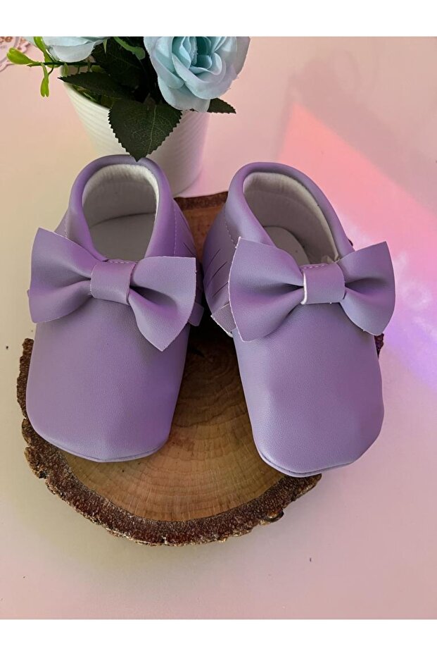 Lilac Baby Shoes Moccasin Booties