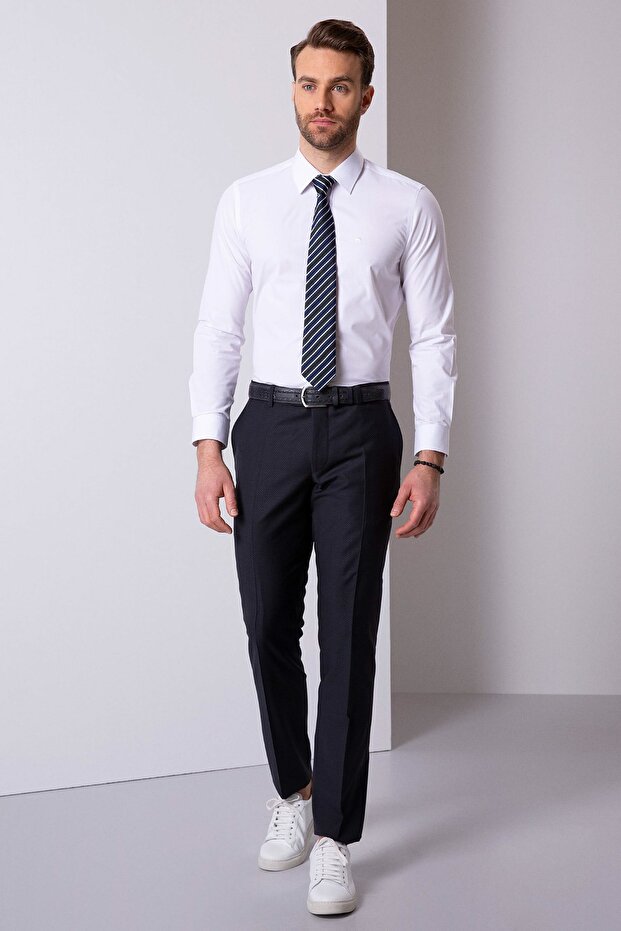 Beyaz Slim Fit Basic Gömlek - 2