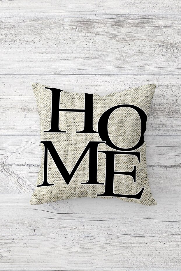 غطاء وسادة مطبوع على الوجهين بسحاب مخفي من Home مكتوب عليه غطاء وسادة للمقعد