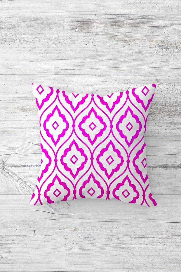 Fuchsia Ethnic Pattern One Side Printed Hidden Zipper Pillow Case Throw Pillow Sofa Pillow Case - 1