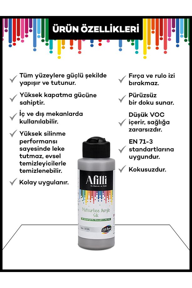 Afilli Multisurface Akrilik Ipeksi Mat 120 ml Andezit 50 - 3