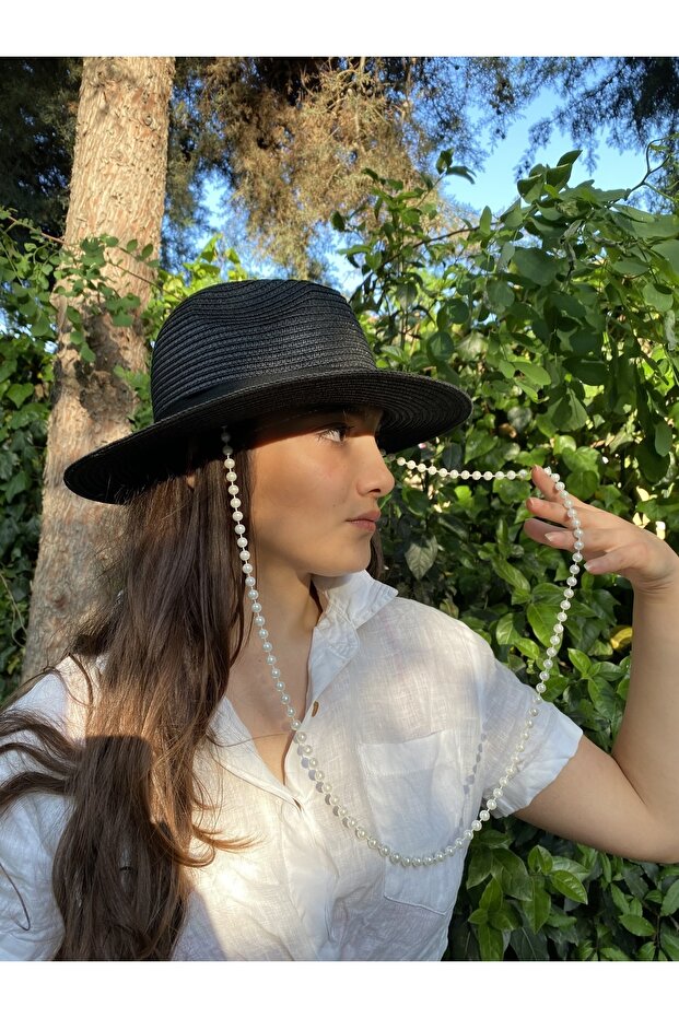 Pearl Design Straw Hat - 1