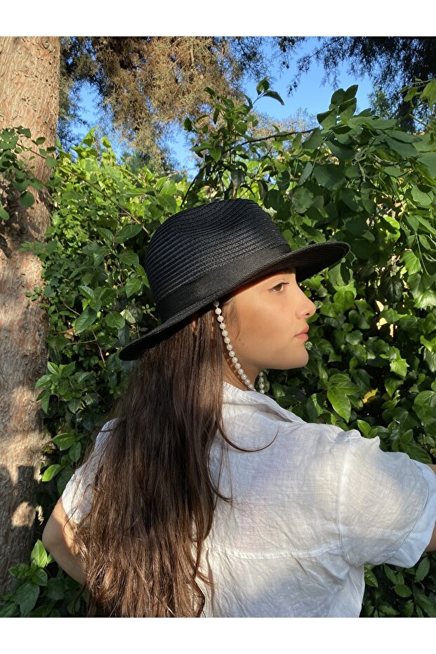 Pearl Design Straw Hat - 4