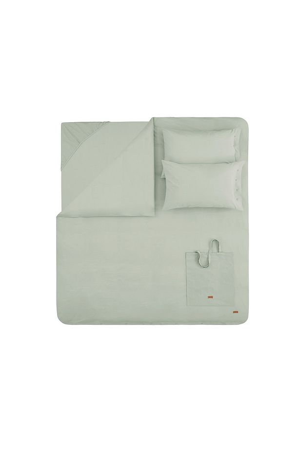 Plain Tek Kişilik Ranforce Yıkamalı Nevresim Takımı - Adaçayı - 3