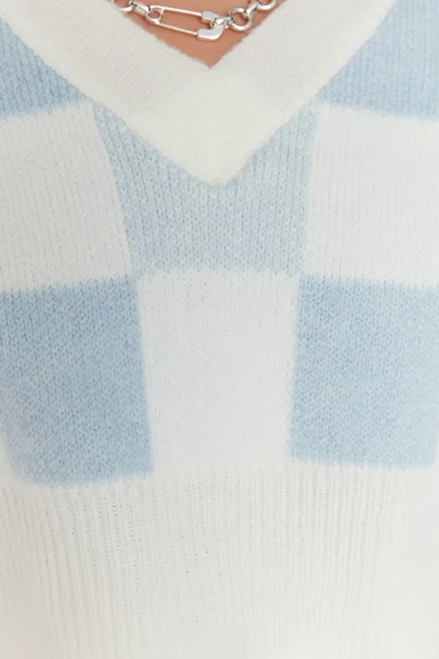 Ecrufarbener, weicher, strukturierter, gemusterter Strickpullover TWOAW21KZ0174 - 3