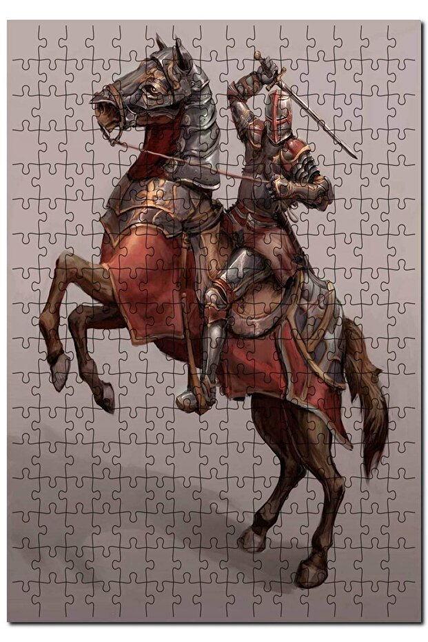 Cakasepetim Knight Riding a Horse with a Sword in His Hand 1000 Piece Puzzle Jigsaw Mdf (Wood)