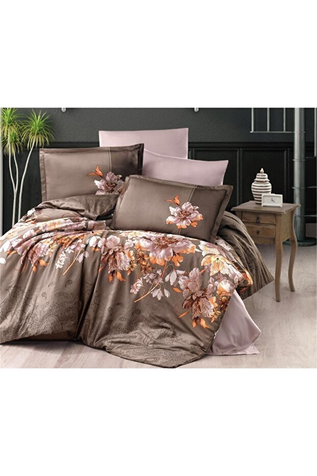 Clasy Satin Double Duvet Cover Set Melina V1