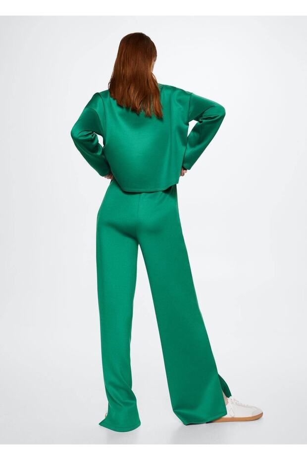 Paçaları Yırtmaçlı Pantolon - 4