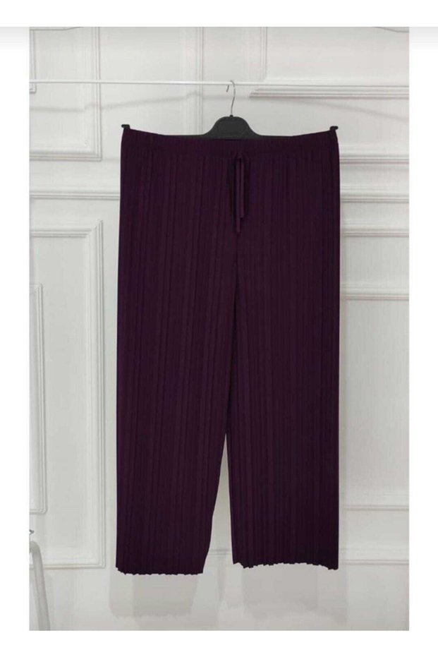 Women's Mother Elastic Waist Wide Leg Lycra Pleated Buzi Comfortable Trousers 0985