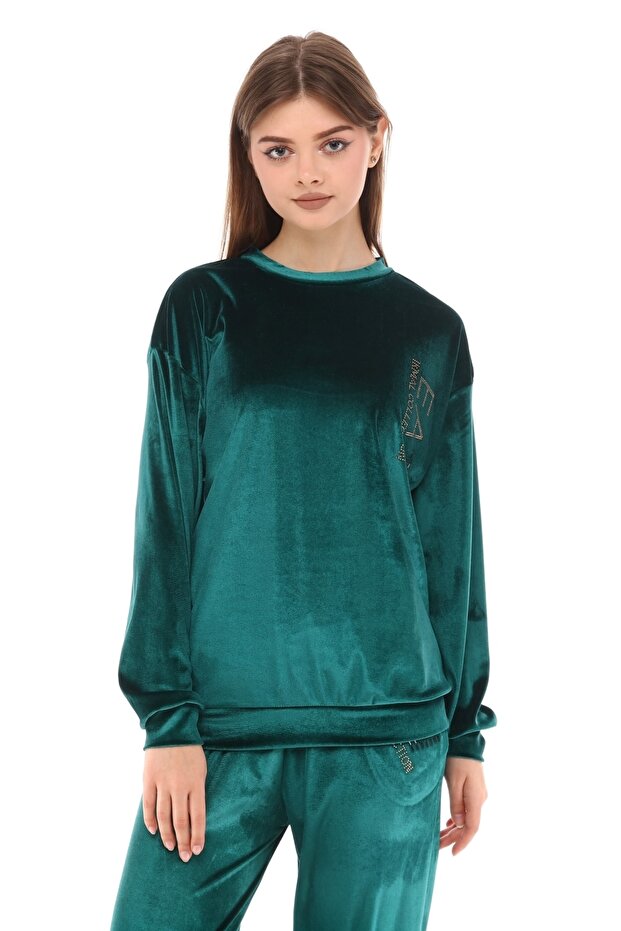 Stone Emerald Crew Neck Suit - 1