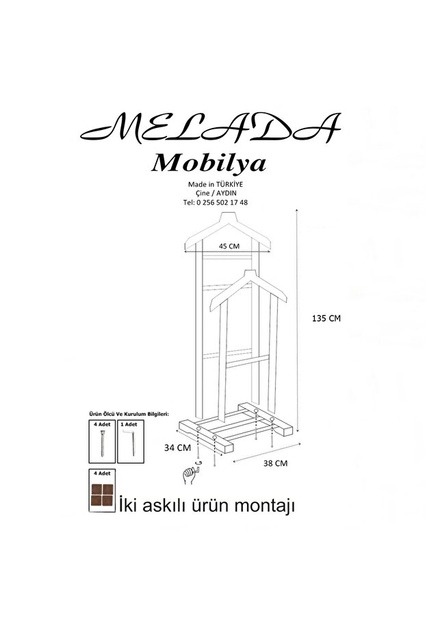 135 Cm Çift Tepeli Dilsiz Uşak Cilalı Ceviz - 6