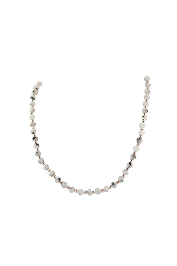 Certified Moon Stone, Hematite (Stones) Natural Stone Necklace