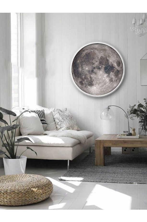 Moon,led Aplik,30cm Çap Led 25watt, Modern,duvar Aplik,led, Yatak Odası Aplik,yatak Başı Aplik, New - 5