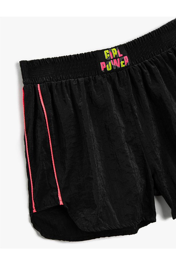 Mini Şort Şerit Detaylı Beli Lastikli - 3