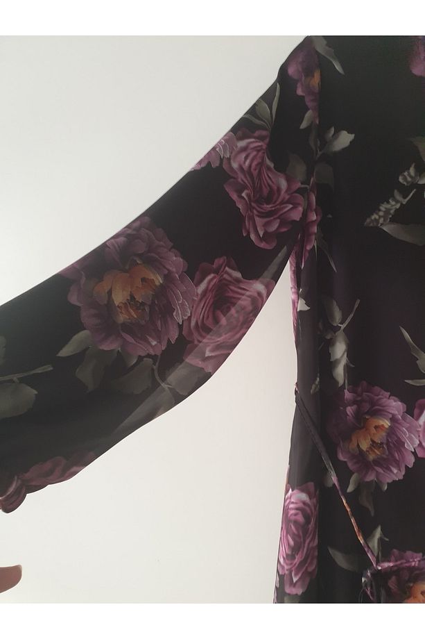 Şifon Astarlı Boydan Tesettür Elbise 140cm - 5