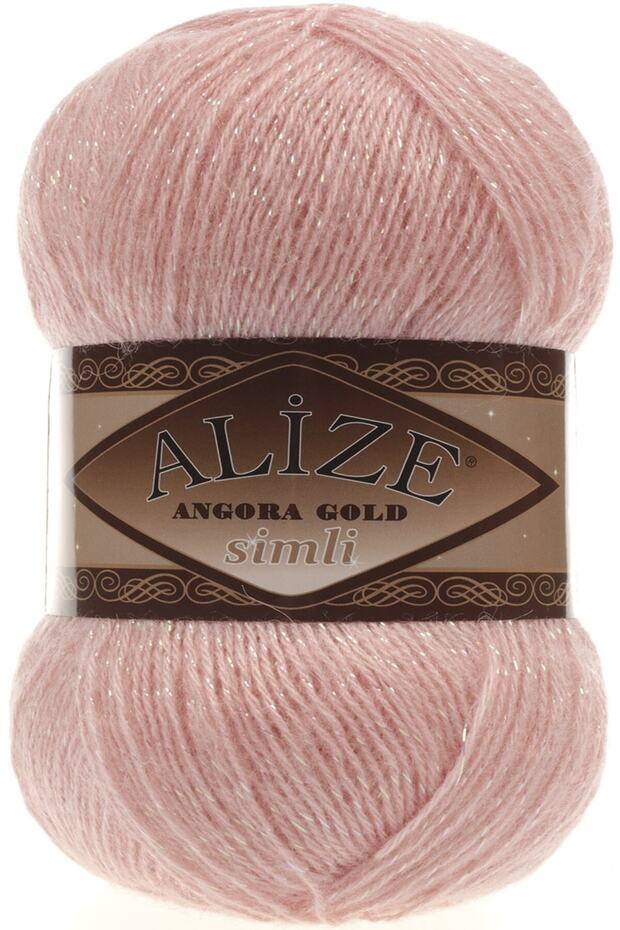 Angora Gold Simli Örgü Ipi Gelin Pembesi 363 - 1