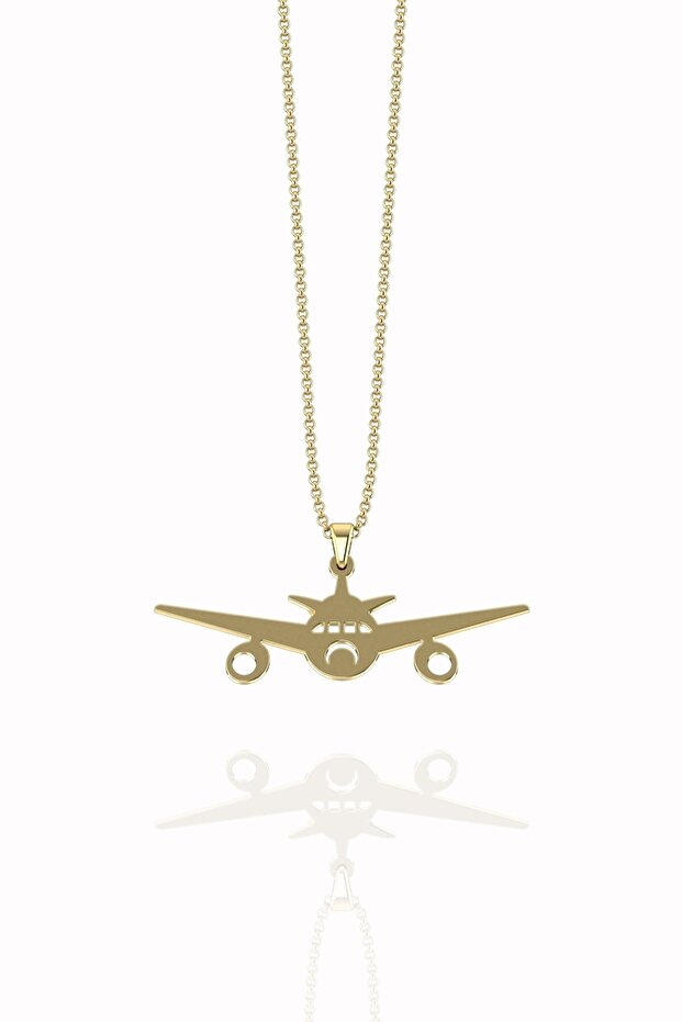 Uçak Model Gümüş Kolye - 1