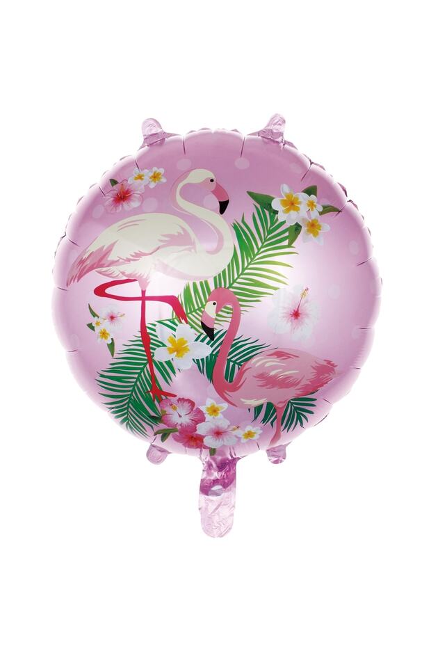 Flamingo Character Pink Round 45 cm Foil Balloon