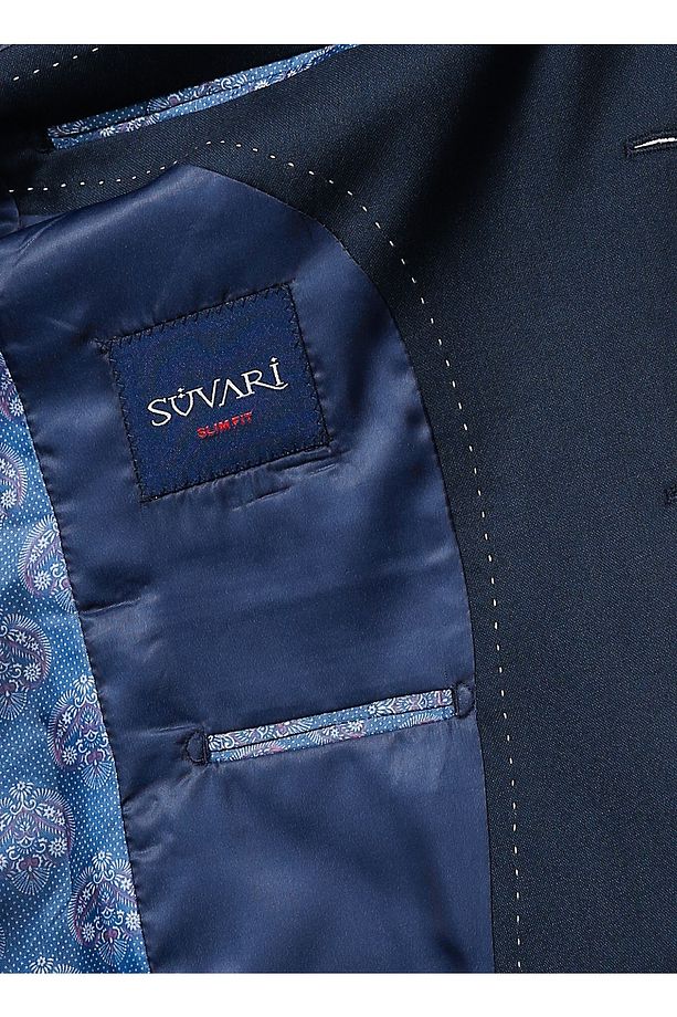 Normal Bel Slim Fit Mavi Erkek Takım Elbise Tk1000600230 - 5
