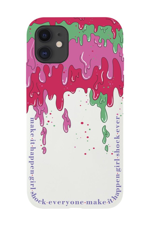 White Launch Phone Case with Color Cream Design Compatible with iPhone 11