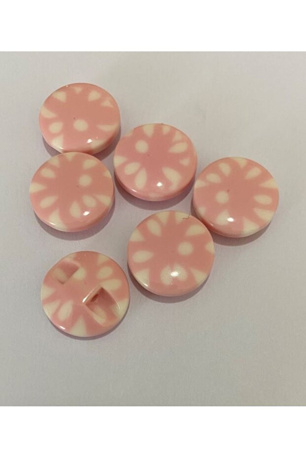 Spotted Polyester Baby Button 1.5cm Pack of 6