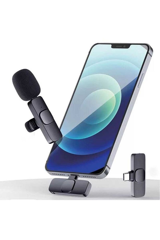 Kablosuz Yaka Mikrofonu Mikrofon Taşınabilir Ses Video Kayıt Ipone Ve Typ-c Microfon 38 - 1