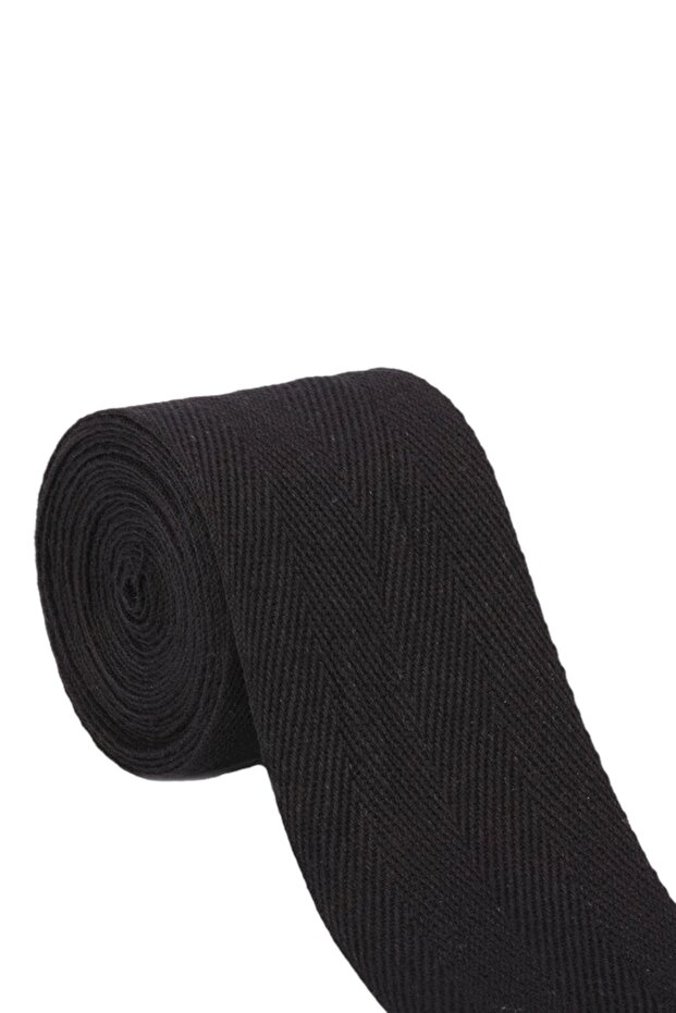 4cm Narrow Woven Strip Black Herringbone 4cm 10 Meters