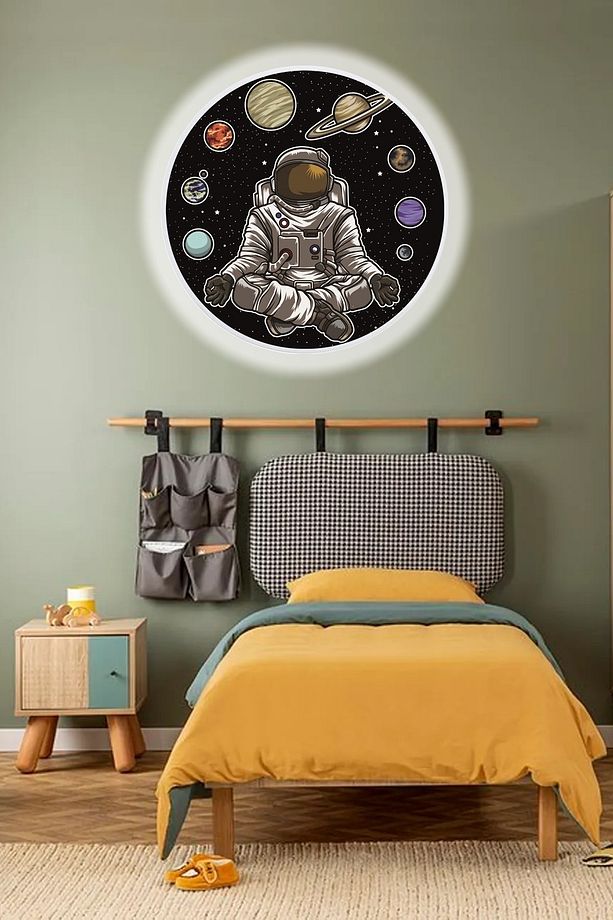 Space, Astronot Aplik-led Aplik-25watt-30cm Çap, Çocuk Odası Aplik, Aplik Modelleri, Trendyol Aplik - 1