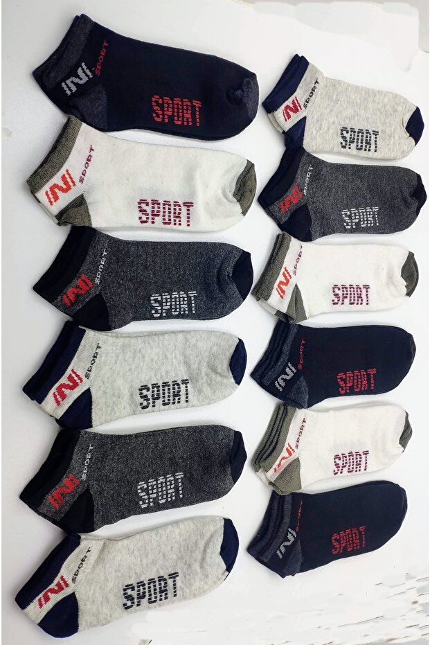 Boys' 12 Pairs Cotton Summer Sports Short Booties Socks