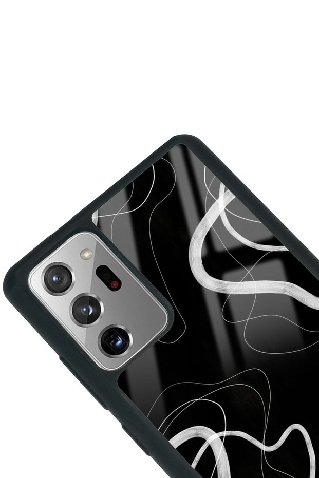 Samsung Note 20 Black Wave Design Glossy Phone Case