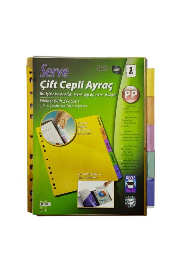 Sv-6105 A4 Pp Etiket Eklenebilir Çift Cepli Ayraç - 1