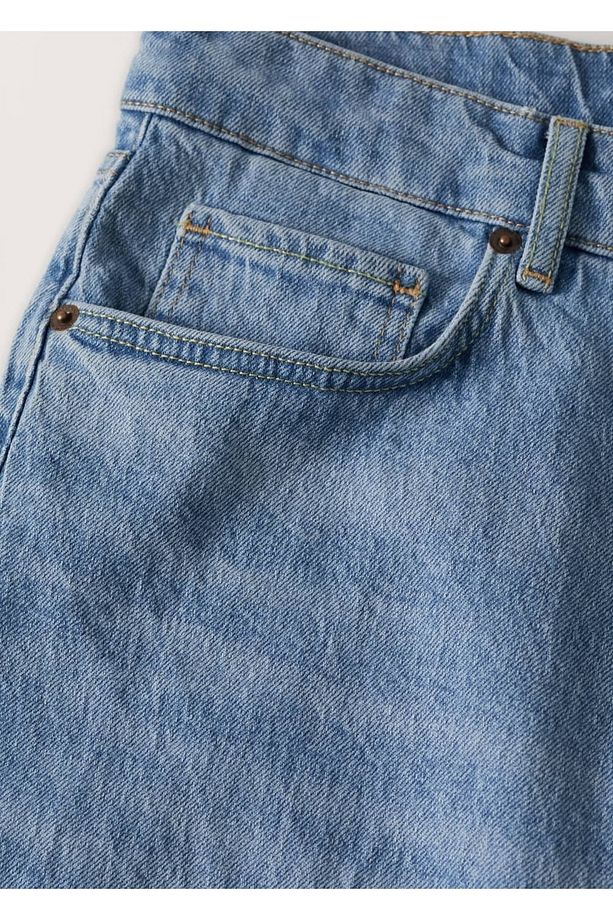 Regular Fit Denim Bermuda Şort - 6