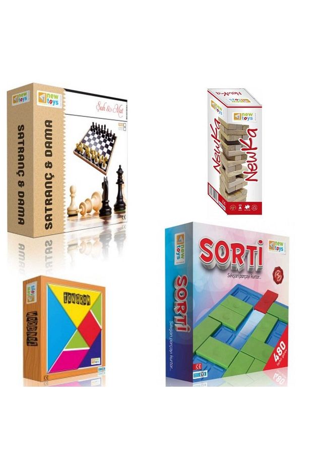 Eğlence Seti Sorti Satranç Dama Tangram - 1