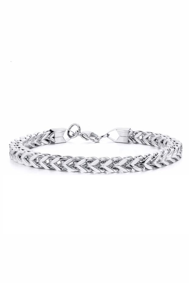 Unisex Tilki Kuyruğu Kararmaz Gümüş Çelik Bileklik - 2