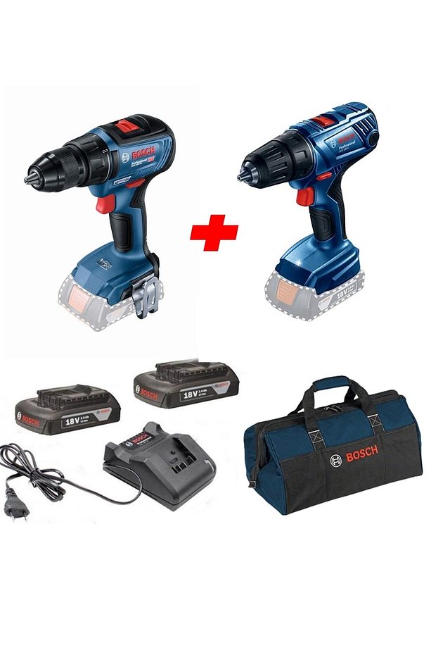 Professional Gsr 18v-50 + Gsr 180-li 18v 2.0 Ah Çift Akülü Set Vidalama Şarjlı Matkap - 1