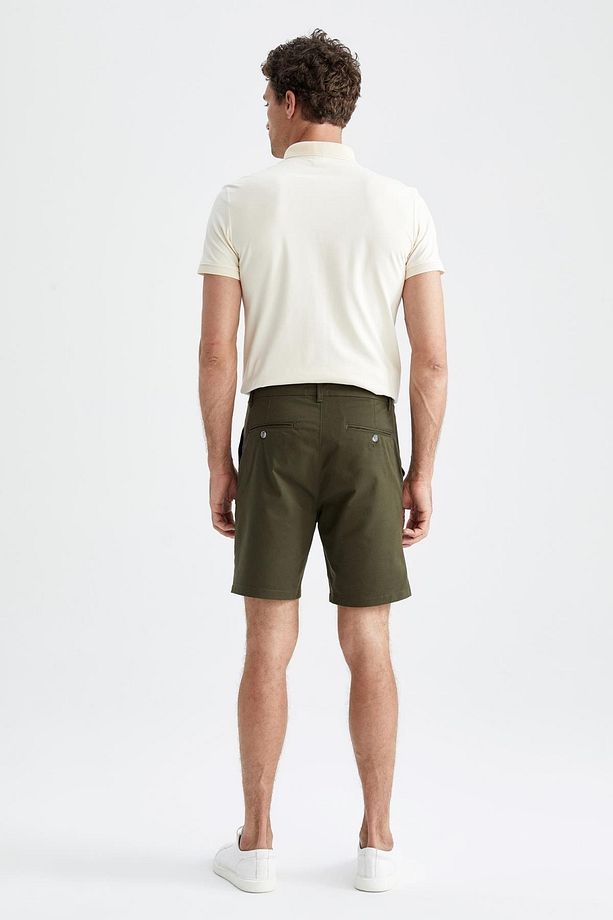 Slim Fit Beli Bağcıklı Şort - 6