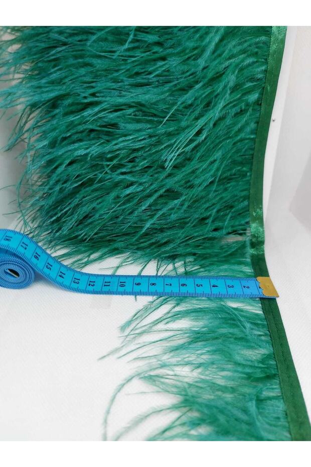Ostrich Feather Strip Green 1 Meter