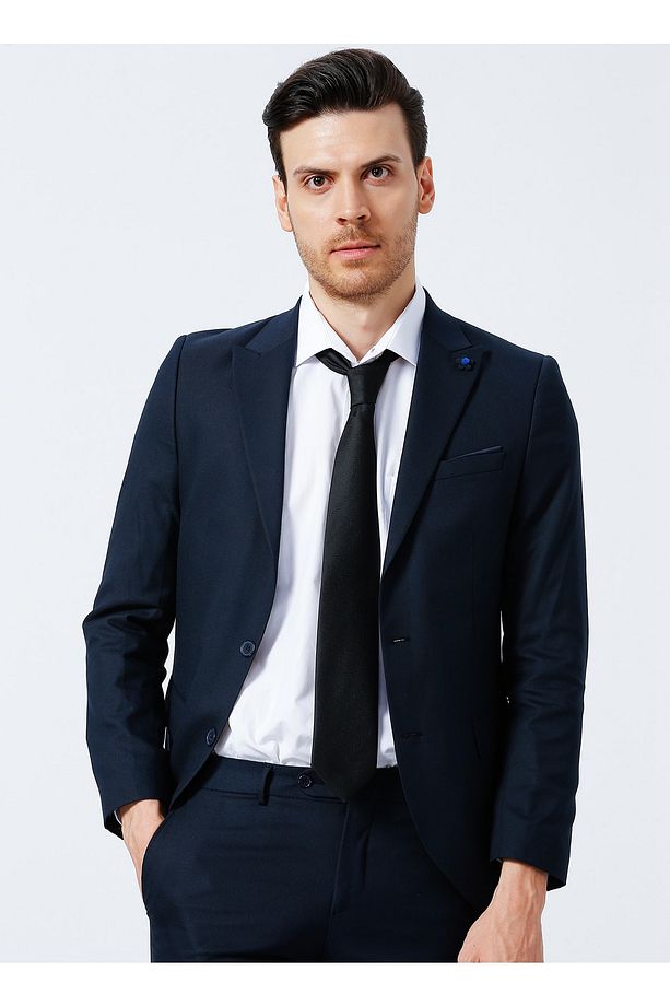 Normal Bel Slim Fit Mavi Erkek Takım Elbise Tk1000600230 - 3